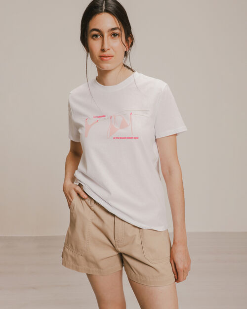 Playera Estampada Blanca